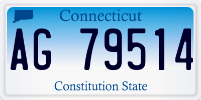 CT license plate AG79514