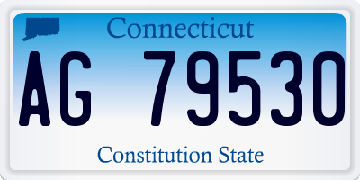 CT license plate AG79530