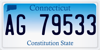 CT license plate AG79533