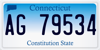 CT license plate AG79534
