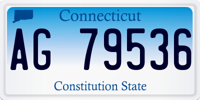 CT license plate AG79536