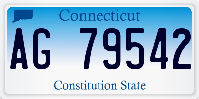 CT license plate AG79542