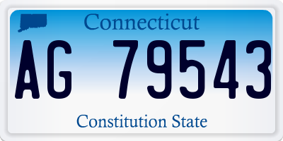 CT license plate AG79543