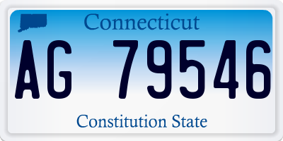 CT license plate AG79546
