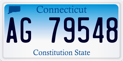 CT license plate AG79548