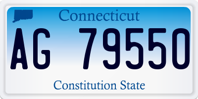 CT license plate AG79550