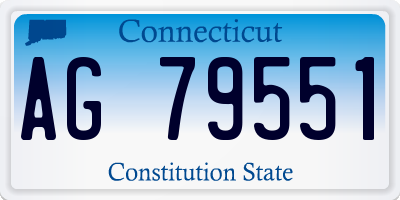 CT license plate AG79551