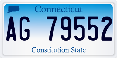 CT license plate AG79552