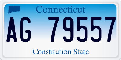 CT license plate AG79557