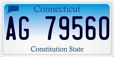 CT license plate AG79560