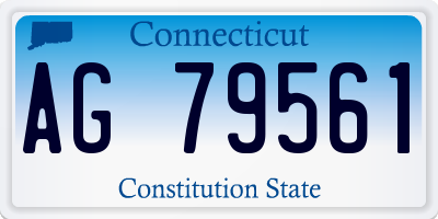 CT license plate AG79561