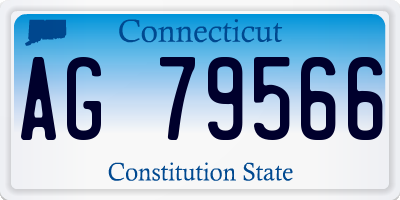 CT license plate AG79566