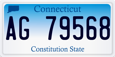 CT license plate AG79568