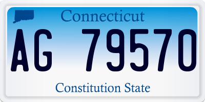 CT license plate AG79570
