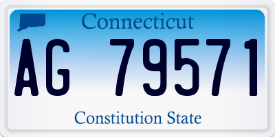 CT license plate AG79571