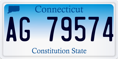 CT license plate AG79574
