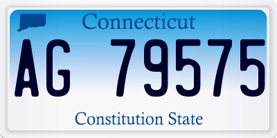 CT license plate AG79575
