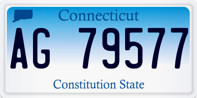 CT license plate AG79577