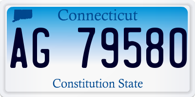CT license plate AG79580
