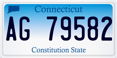 CT license plate AG79582