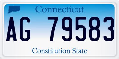 CT license plate AG79583