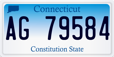 CT license plate AG79584