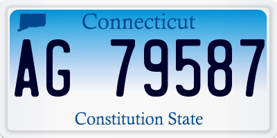 CT license plate AG79587