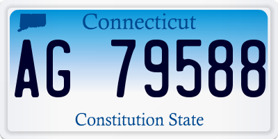 CT license plate AG79588