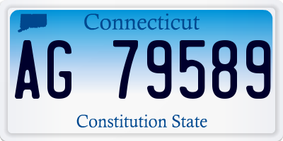 CT license plate AG79589
