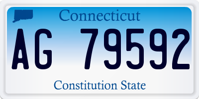 CT license plate AG79592