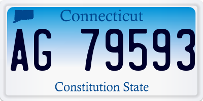 CT license plate AG79593