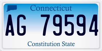 CT license plate AG79594