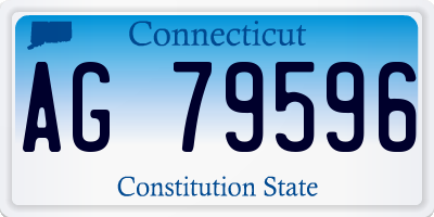 CT license plate AG79596