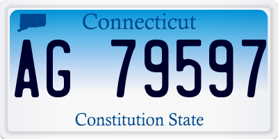 CT license plate AG79597