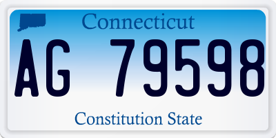 CT license plate AG79598