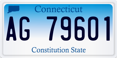 CT license plate AG79601