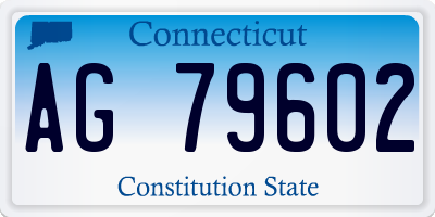CT license plate AG79602