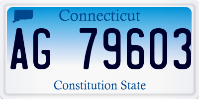CT license plate AG79603