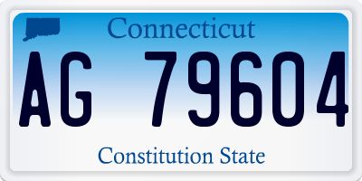 CT license plate AG79604