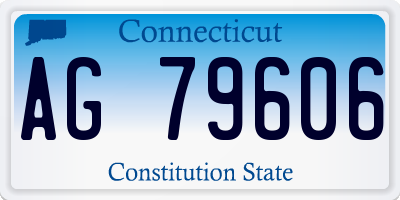 CT license plate AG79606