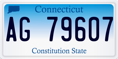 CT license plate AG79607