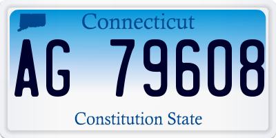 CT license plate AG79608