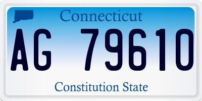 CT license plate AG79610