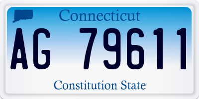 CT license plate AG79611