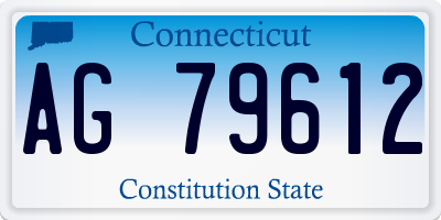 CT license plate AG79612