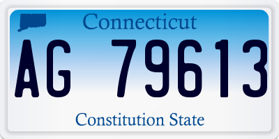 CT license plate AG79613