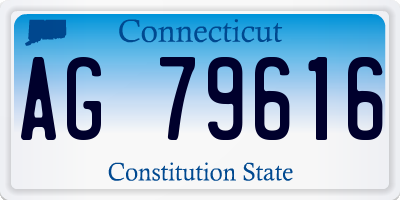 CT license plate AG79616