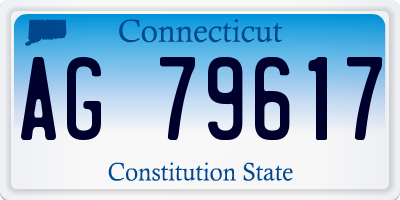 CT license plate AG79617