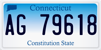CT license plate AG79618