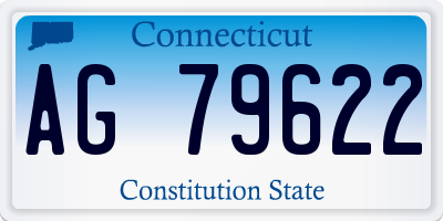 CT license plate AG79622